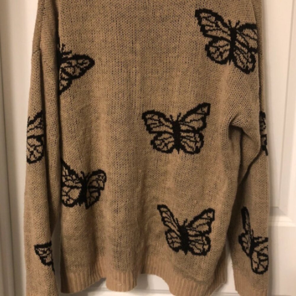 Brown and Black Butterfly Sweater
